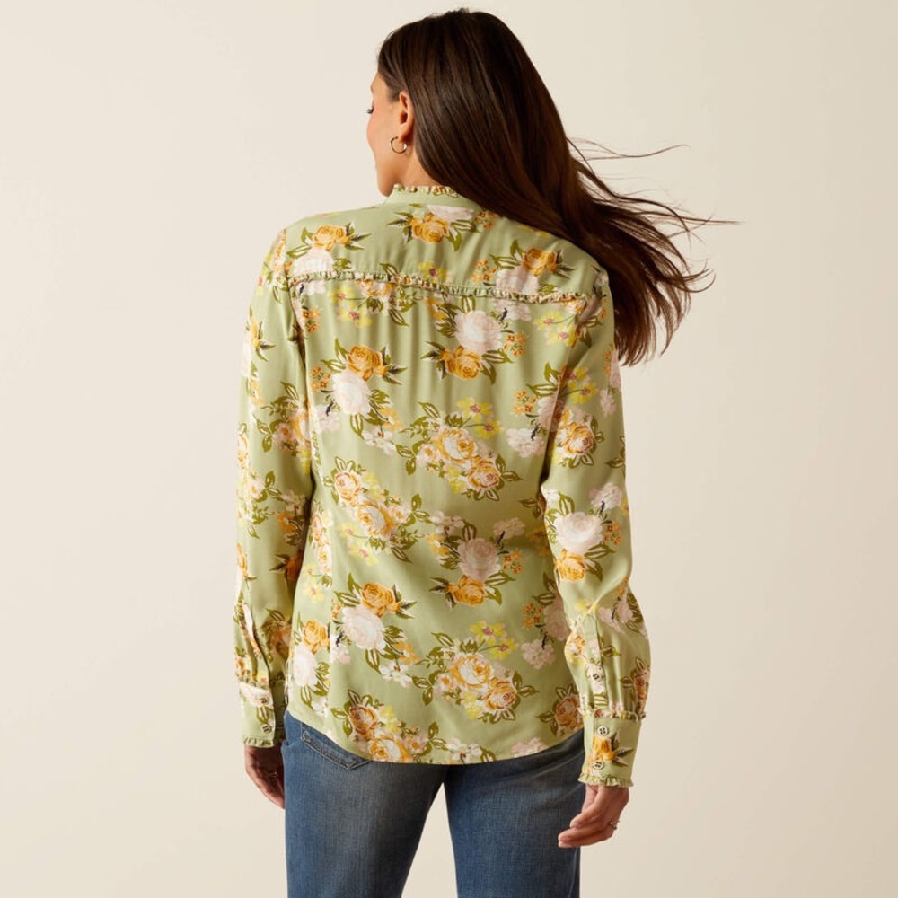 Floral Green Women's Top - Picture 2 of 13